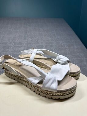 Amalfi By Rangoni White Platform Sandal Shoe Made in Italy Size Eu 40